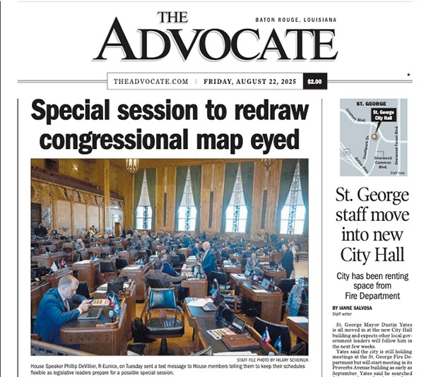 The Advocate newspaper front page
