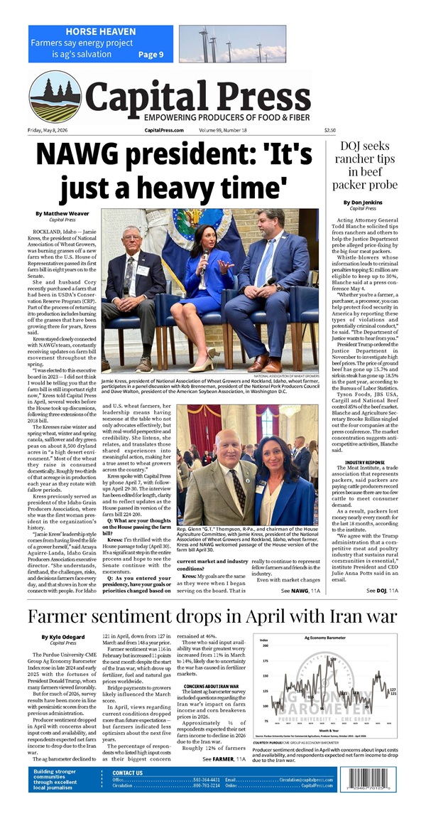 Capital Press newspaper front page