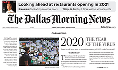 Dallas Morning News newspaper front page