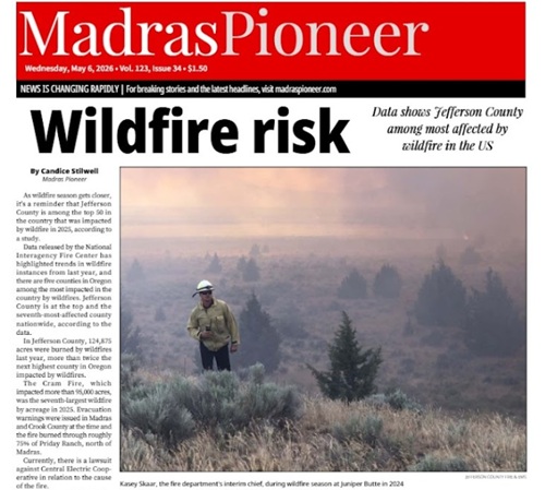 Madras Pioneer newspaper front page