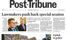 Merrillville Post-Tribune newspaper front page